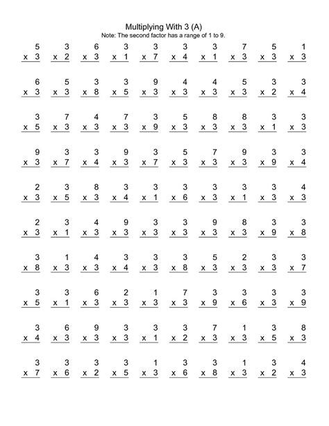multiply by 3 worksheet printable.